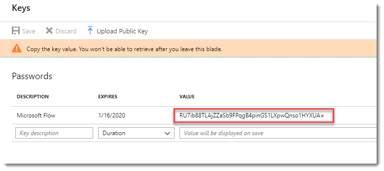 Private key generated