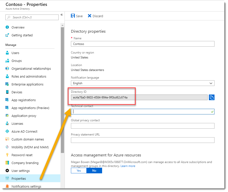 Your Azure Tenant or Directory ID