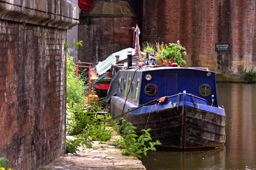 Canal boats in Manchester